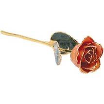 24k Gold Dipped Orange Lacquer Real Rose Valentine&#39;s Day Holiday Gift - £78.57 GBP