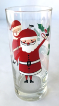 Festive Christmas Drinking Glass Tumbler Santa Claus &amp; Presents Gift Box... - $14.50