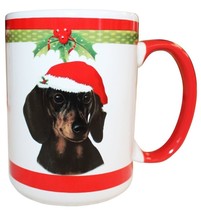 Dachshund Black Christmas Coffee Mug 15 oz E&amp;S Pets Dog Puppy Tea Cup Holiday - £15.55 GBP