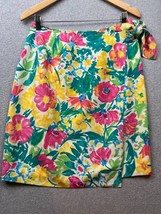 Talbots Silk Floral Faux Wrap Mini Skirt Womens Size 12 Coastal Tropical Vaca - £29.59 GBP