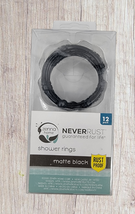 Zenna 12-Pack NeverRust Matte Black Stylish Single Shower Curtain Rings Bath - £9.59 GBP