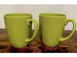 Set of 2 Vintage Corelle Coordinates Stoneware Coffee Tea Mugs Cups Lime... - $20.50 CAD