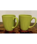 Set of 2 Vintage Corelle Coordinates Stoneware Coffee Tea Mugs Cups Lime... - $14.95