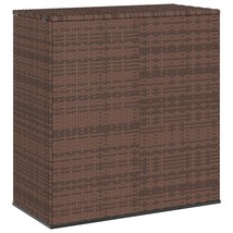  Cushion Box Brown PE Rattan, Powder-Coated Steel - $345.33 CAD