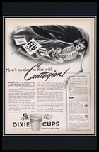 1942 Dixie Cups / Skeleton Framed 11x17 ORIGINAL Vintage Advertising Poster - £55.21 GBP