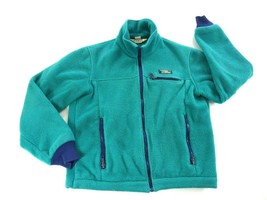 LL Bean Teal Polarplus Fleece Full Zip Jacket Womens Vintage Size Medium - £32.77 GBP