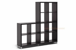 Display Shelving Unit Book Case Decor Shelf Modern Dark Brown Cube Designer New - £197.71 GBP