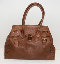 Annie&#39;s Eye Brown Leather Satchel Shoulder Handbag Guc - £39.16 GBP