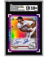 250 Spencer Strider RC Auto 2020 Bowman Chrome Draft Refractor MLB Brave... - $1,979.01
