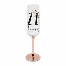 Widdop &amp; Co Luxury Champagne Prosecco Flute Glass Rose Gold Stem 21st Birthday  - £12.41 GBP