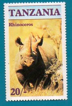 Mint Tanzania Postage Stamp (1986) Rhinoceros Scott Cat#321 - $1.99