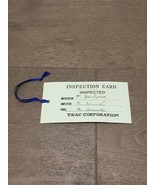 Original Vintage Teac Inspection Card - $12.00