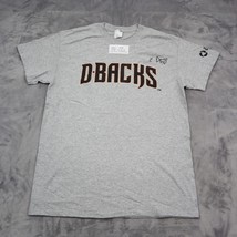 Arizona Diamond Backs Shirt Mens M Light Gray Autographed MLB Gildan Tee - £8.53 GBP