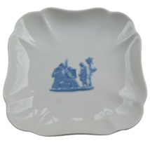 Wedgwood Trinket Dish Queens Ware of Etruria Barlaston Plate White Blue Vintage - £13.11 GBP