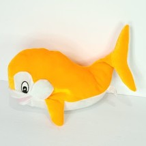 Goffa Whale Orange White Killer Shiny Plush Stuffed Animal 14&quot; Long - £15.76 GBP