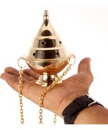 Brass Hanging Incense Censer/Charcoal Incense Burner with Chain 4.5 H - $18.56