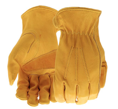 Boss B81001-2XL Cowhide Leather Driver Work Gloves, Yellow, 2XL - £27.15 GBP