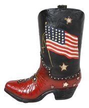 Western Cowboy Patriotic US Flag Liberty Bell Eagle Cowboy Boot Money Pi... - $30.99