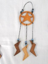 HAND MADE WOOD 5 POINT STAR DREAM CATCHER w 3 LIGHTNING BOLT DANGLING FE... - $147.04 MXN