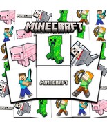 Minecraft Tattoos Party Favors Bundle 72 Perforated Individual 2&quot; x 2&quot;  - $26.57