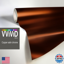Vvivid Copper Satin Chrome Car Wrap Stretch Conform Cast Vinyl 10Ft X 5Ft - $124.24