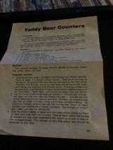 teddy bear counters original directions 1985 - $4.95
