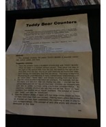 teddy bear counters original directions 1985 - £3.89 GBP