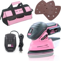 Pink Power Detail Sander for Woodworking 20V Cordless Electric Hand Sander for - £73.41 GBP