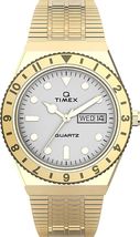 Timex Q Reissue TW2U95800 Women&#39;s 35mm Gold Tone S/Steel Day / Date Watch - $74.99+