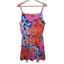 NWOT Staccato | Red Pink Orange Blue Floral Spaghetti Strap Sun Dress Large - £19.02 GBP