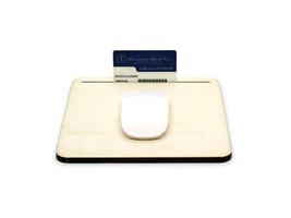 Laser-Cut Wooden Mousepad Organizer with Card Holder, Unique Office Acce... - £34.04 GBP