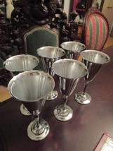 Aluminum 6 Chromium Plated Footed Goblets 6 1/2&quot; - £97.34 GBP