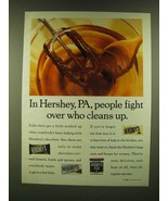 1990 Hershey&#39;s Chocolate Ad - In Hershey, PA, people fight over who clea... - $18.49