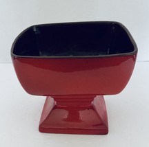 Frankoma Footed Pedestal Pottery Bowl Planter Red Brown Inside Number 23A - $22.37