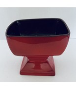 Frankoma Footed Pedestal Pottery Bowl Planter Red Brown Inside Number 23A - £17.24 GBP