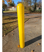 24WW20 YELLOW PLASTIC BOLLARD SLEEVE, ABOUT 7&quot; ID, 55&quot; TALL, GOOD CONDITION - $28.00