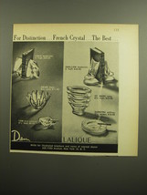 1960 Daum and Lalique Crystal Advertisement - Circe Bookends, Orion Bowl - $14.99