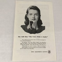 1943 Bell Telephone Systems Print Ad Advertising Art The Voice With A Smile - $9.89
