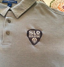 SLO Brewing San Luis Obispo California Beer Polo Shirt Button Gray Mens ... - £19.75 GBP
