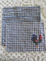 4 Park Imports HANDLOOMED Cotton ROOSTER Country PLACEMATS - 17&quot; x 17-1/2&quot; - £9.50 GBP