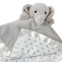 Hallmark Baby Elephant Security Blanket Grey Plush Satin Trim Polka Dot ... - $185.83 MXN