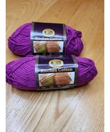 Lion Brand Yarns Kitchen 100% Cotton 2 Skeins Purple 1.47 Dye Lot 115375 - $313.63 MXN