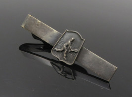 925 Sterling Silver - Vintage Oxidized Tennis Player Detail Tie Clip - T... - £27.16 GBP