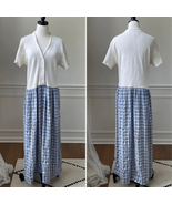 Vintage 80s 90s Barbara Lesser Maxi Dress Cottagecore Thermal Seersucker... - $476.99 MXN