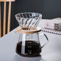 Pour Over Coffee Maker - 600Ml Glass Carafe Coffee Server With Glass Coffee Drip - £39.53 GBP