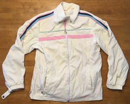 Zeroxposur Vintage Women&#39;s White, Pink &amp; Blue Full Zip Coat / Jacket - M... - £10.95 GBP