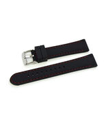 22mm Silicone Rubber Watch Band Strap Fits LUMINOR Black With Red Stich Pin-R47 - $10.99