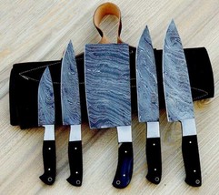Damascus 5-piece kitchen knife / knife set / chef&#39;s knife set / handmade - £95.70 GBP
