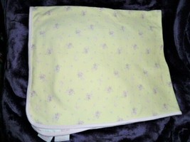 FIRST IMPRESSIONS Blanket pink bear &amp; bunny flowers Yellow bows 2-ply 30... - £19.45 GBP