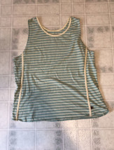 Women&#39;s Woolrich 3X Dry Repels Water Yellow Green Stripe Sleeveless Tank sz XL - $24.73